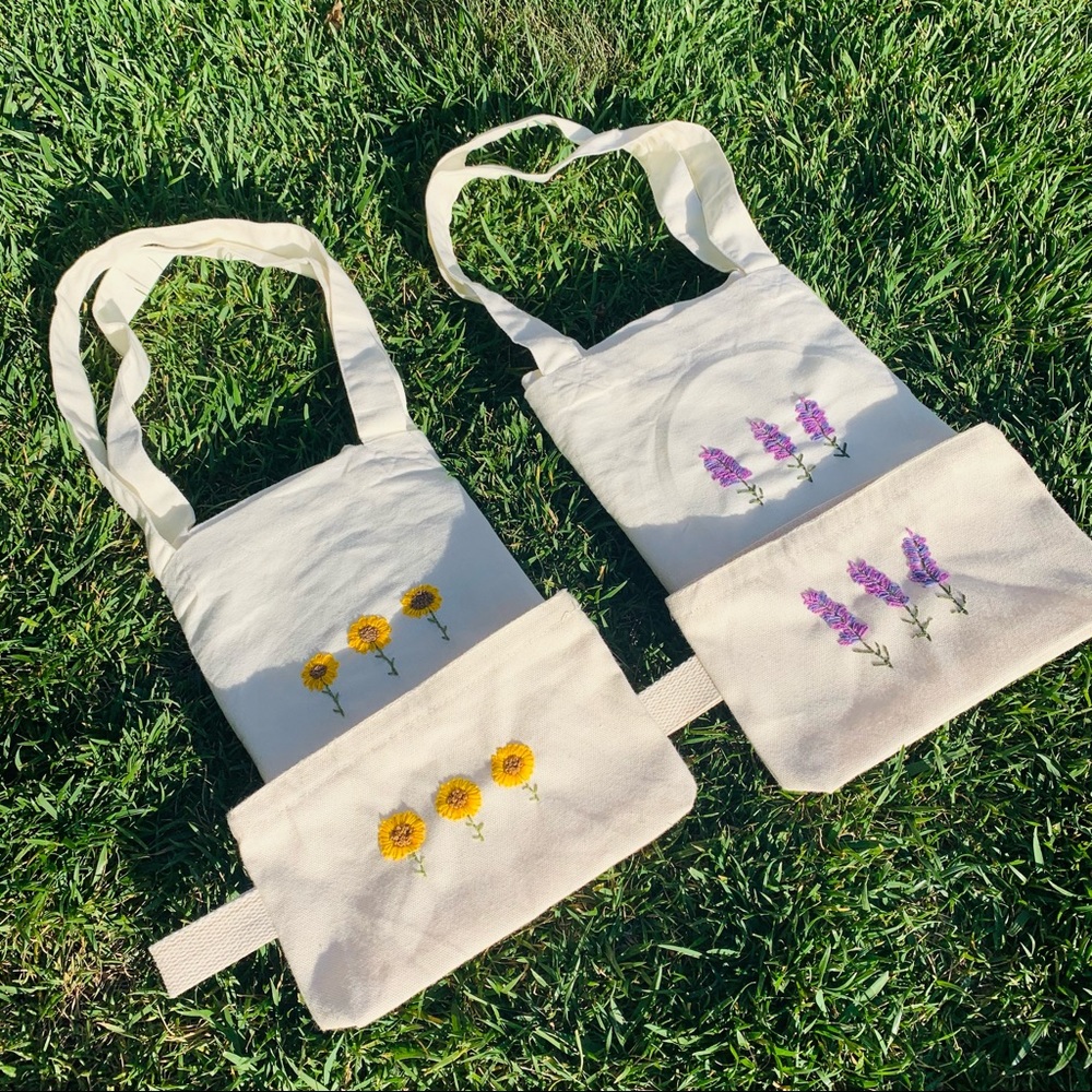 Set of embroidered bags